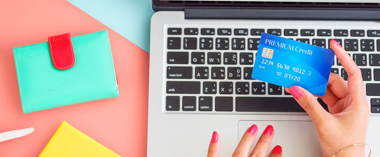 website-security Woman securely entering credit card on online website