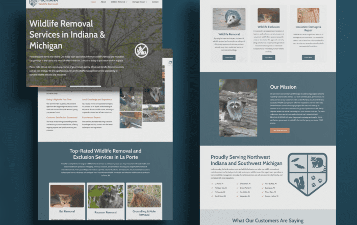 Michiana Wildlife Website Mockup