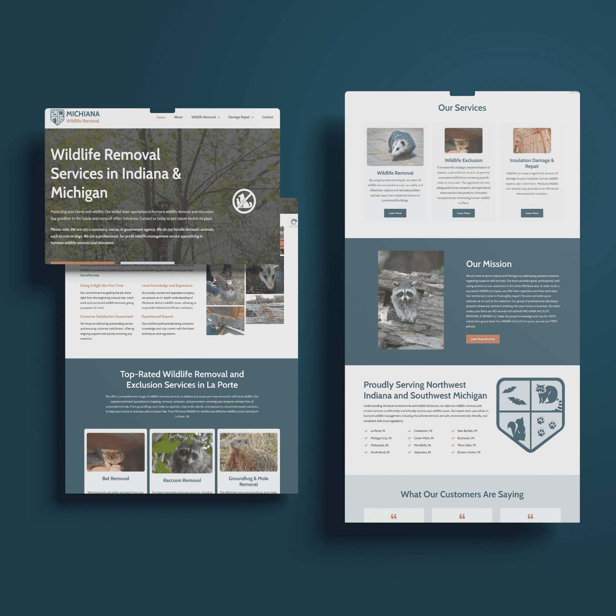 Michiana Wildlife Website Mockup